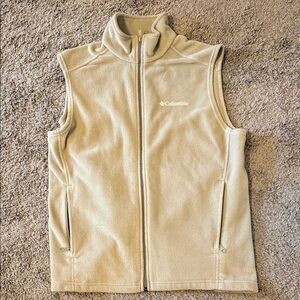 Columbia Beige/Tan Fleece Vest with Zip Pockets